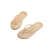 AMENGJ Pantofole di Paglia Ciabatte Infradito da Donna, Scarpe da Donna, Infradito da Interno e da Esterno, Infradito da Spiaggia, Sandali Piatti di Paglia(36)