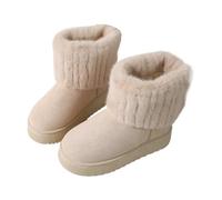 AMENGJ Scarpe Donna Invernali Stivali da neve caldi e morbidi da donna invernali Scarpe stivaletti con plateau Scarpe da donna(Beige,38)