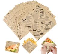 Amentalove 150 Fogli Carta Alimentare, Carta per Hamburger, Sacchetti per Hamburger, carta per panini, Sacchetti per Panini, sacchetti per Snack Panini hamburger Patatine Fritte (15 x 15 cm)