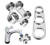 Amentalove 2 Pezzi Aeratore Chiave di Servizio, Chiave per Filtro Rubinetto Acciaio Inossidabile, Rubinetto Aeratori Chiave Strumento per M16/M18/M20/M22/M24/M28, Chiave di Montaggio Gorgogliatore