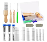 Amentalove 44 PCS Aghi per Infeltrimento, Di Strumenti per Infeltrimento Ad Aghi, Kit di Strumenti per Infeltrire la Lana con 3 Misure per Infeltrire 36/38/40 Calibro per Infeltrimento Ad Ago
