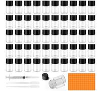 Amentalove 50 Pezzi 2ml Trasparente Bottiglie Per Oli Essenziali,Mini Boccette vetro con Mini Imbuti Contagocce Siringa Plastica da Riutilizzabile per Oli Essenziali, Profumi, Massaggi e Altri Liquidi