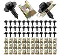 Amentalove 72Pcs Clip di Fissaggio per Auto,Dadi a U per Auto, Clip Auto Carrozzeria, Clip a U per Auto, Clip a U per Auto Dado per Carrozzeria Panel Auto Viti Carene Bulloni di Fissaggio