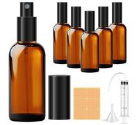Amentalove Flaconi Spray in Vetro Ambrato, 4PCS 100ML Bottiglie Spray Vetro, Portatile Nebulizzatore, Spray Ricaricabile per Nebulizzazione Fine, Flacone Spray Vuoto Piccoli per Profumi Cosmetici