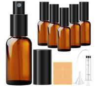 Amentalove Flaconi Spray in Vetro Ambrato, 6PCS 30ML Bottiglie Vetro, Portatile Nebulizzatore Ricaricabile per Nebulizzazione Fine, Flacone Vuoto Piccoli per Profumi Cosmetici