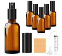 Amentalove Flaconi Spray in Vetro Ambrato, 6PCS 50ML Bottiglie Spray Vetro, Portatile Nebulizzatore, Spray Ricaricabile per Nebulizzazione Fine, Flacone Spray Vuoto Piccoli per Profumi Cosmetici