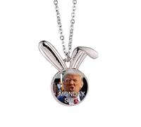 Amepresident - Collana con ciondolo a forma di coniglietto con immagine ridicola, idea regalo