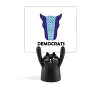 amepresident Figura Biden Blu Democrazia Memo Holder Cartoon Gatto Nero Stand Decorazione