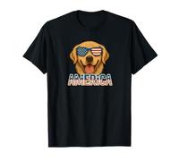 Amercian Golden Retriever celebra la bandiera Maglietta
