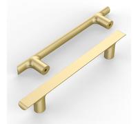Amerdeco 10 pezzi Maniglie per Mobili da Cucina Distanza fori 128mm Oro Maniglie cucina armadietti in acciaio Lega di zincoper mobili da cucina per mobili UK0019…