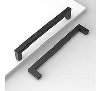 Amerdeco 10 pezzi Maniglie per Mobili da Cucina Nero Maniglie cucina Distanza fori 192 mm armadietti in acciaio inossidabile per mobili da cucina maniglie per mobili per ante da cucina