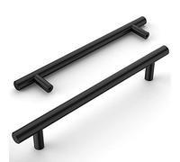 Amerdeco 12 pezzi Maniglie per Mobili da Cucina Nero Maniglie cucina Distanza fori 160 mm armadietti in acciaio inossidabile per mobili da cucina Decorazioni per la casa