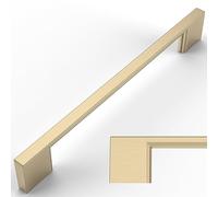 Amerdeco 5 pezzi Maniglie per Mobili da Cucina Distanza fori 160mm Oro Spazzolato Maniglie cucina armadietti in acciaio Lega di zincoper mobili da cucina per mobili UK0035