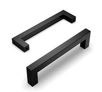 Amerdeco 5 pezzi Maniglie per Mobili da Cucina Nero Maniglie cucina Distanza fori 128 mm armadietti in acciaio inossidabile per mobili da cucina Decorazioni per la casa