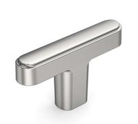Amerdeco Confezione da 10 pomelli rettangolari in nichel satinato spazzolato, 37 mm, per armadietti, cassettiere, armadi da bagno, ZH0065