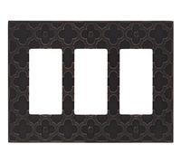 Amerelle 48RRRDB - Placca a muro Tangeri, 3 bilancieri, in metallo fuso, bronzo invecchiato, confezione da 1