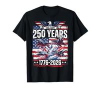 America 250 Anni 1776-2026 USA Eagle Fighter Jets Militare Maglietta