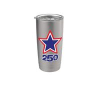 America 250 - Stella rossa bianca e blu Bicchiere termico in acciaio inox doppia parete