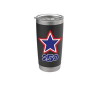 America 250 - Stella rossa bianca e blu Bicchiere termico in acciaio inox doppia parete
