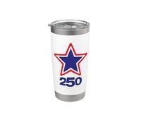 America 250 - Stella rossa bianca e blu Bicchiere termico in acciaio inox doppia parete