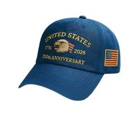 America 250th Cap, cappello commemorativo regolabile per gli uomini, design con vestibilità comoda, accessorio patriottico per le attività all'aperto compleanno Travel Garden Beach 11.02x