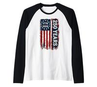 America 250th Independence Day 250 Anniversary USA Flag Maglia con Maniche Raglan