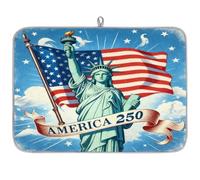 America-250th Statua della Libertà scolapiatti per bancone della cucina, tappetino assorbente scolapiatti lavabile per scolapiatti per piano di lavoro, 61 x 46 cm