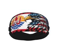 America And French Polynesia Polynesians Eagle Flag Donna Uomo Fascia Capelli Leggera Headband Elastica Fascia Sportiva Per Palestra All'Aperto Allenamento Ciclismo