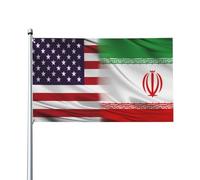 America And Iran Bandiere Resistente Alle Intemperie Bandiera Durevole Flag Per Balcone Interno Festival Esterno 90X150Cm