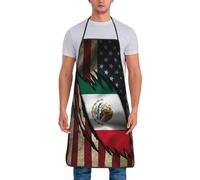 America And Mexico Mexican Flag Scratch Donna Uomo Grembiule Professionale Grembiule da Cucina Impermeabile Grembiuli da Chef per BBQ Pittura Lavoro