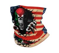America And Palestine Palestinian Skull Flag Donna Uomo Scaldacollo Antivento Passamontagna Tubolare Multifunzione Bandana per Sport Ciclismo Running Montagna
