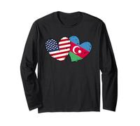 America Azerbaigian Cuore Bandiera Americana Azerbaigiani Bandiere Maglia a Manica