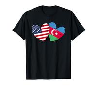 America Azerbaigian Cuore Bandiera Americana Azerbaigiani Bandiere Maglietta