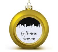 America Baltimore Skyline Christmas Balls Ornamenti Baltimore City Silhouette Decorazioni natalizie Palline per albero per feste di nozze, decorazioni natalizie da appendere per albero