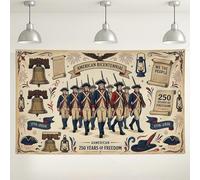 America Bicentenario sfondo da parete, decorazioni patriottiche vintage per feste, sfondo rosso blu crema foto per celebrazione del giorno dell'indipendenza 180 x 109 cm