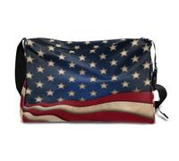 America - Borsone in pelle per uomo, donna, ragazzi e ragazze, 4 luglio America Weekend Pernottamento sport palestra borsa da viaggio borsa a tracolla singola, Colore, 18.5L, Organizer per borse