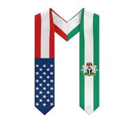 America e Nigeria Bandiera nigeriana Sciarpa per la laurea Regali per studiare all'estero Stole e scialli per il giorno della laurea internazionale
