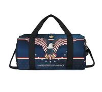America Eagle - Borsone sportivo con scomparto per scarpe, bandiera aquila, per la notte, per il weekend, da viaggio, palestra, organizer per bagagli per donne, uomini, bambini, ragazze e ragazzi
