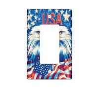 America Eagles 4 luglio Copertura decorativa interruttore 1 banda singola Rocker, USA Independence Day piastra da parete, piastra frontale elettrica divertente per camera da letto soggiorno Decor