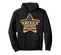 America Est. 1776 Vintage Bandiera Americana 4 luglio Patriot Felpa con Cappuccio