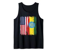 America Etiopia Mezza bandiera Radici etiopi americane Canotta