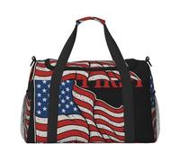 America First Print - Borsa da viaggio pieghevole alla moda con cerniera impermeabile per il fine settimana