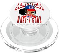 America First, ragazza afro nera e sexy, USA Heritage Design PopSockets PopGrip per MagSafe