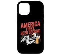 America First Retro Beer Secondo americano Detto 4 luglio Custodia per iPhone 12/12 Pro