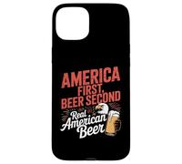 America First Retro Beer Secondo americano Detto 4 luglio Custodia per iPhone 15 Plus