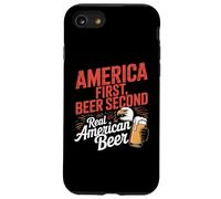 America First Retro Beer Secondo americano Detto 4 luglio Custodia per iPhone SE (2020) / 7 / 8