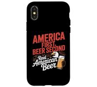 America First Retro Beer Secondo americano Detto 4 luglio Custodia per iPhone X/XS