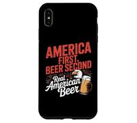 America First Retro Beer Secondo americano Detto 4 luglio Custodia per iPhone XS Max