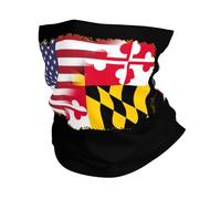 America Flag And The State of Maryland Protezione del Viso Elastico Ghetta da Collo Multiuso Cerchietto per Capelli per Yoga Escursionismo Ciclismo 26X30CM