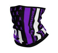America Flag Fight Pancreatic Cancer Awareness Ghetta da Collo Sportiva Scaldacollo Elastico Sciarpa A Tubo per Ciclismo Donna Uomo 26X30CM